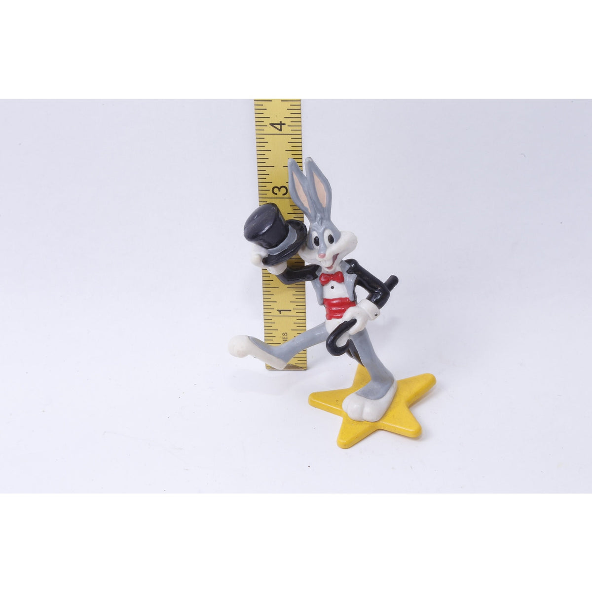 Looney Tunes, Bugs Bunny, Showman, Applause, 3 3/4", PVC, Figure, Dancing on a Star, Black Tailcoat, Toy, Vintage, Collectible, ~ M-07-08