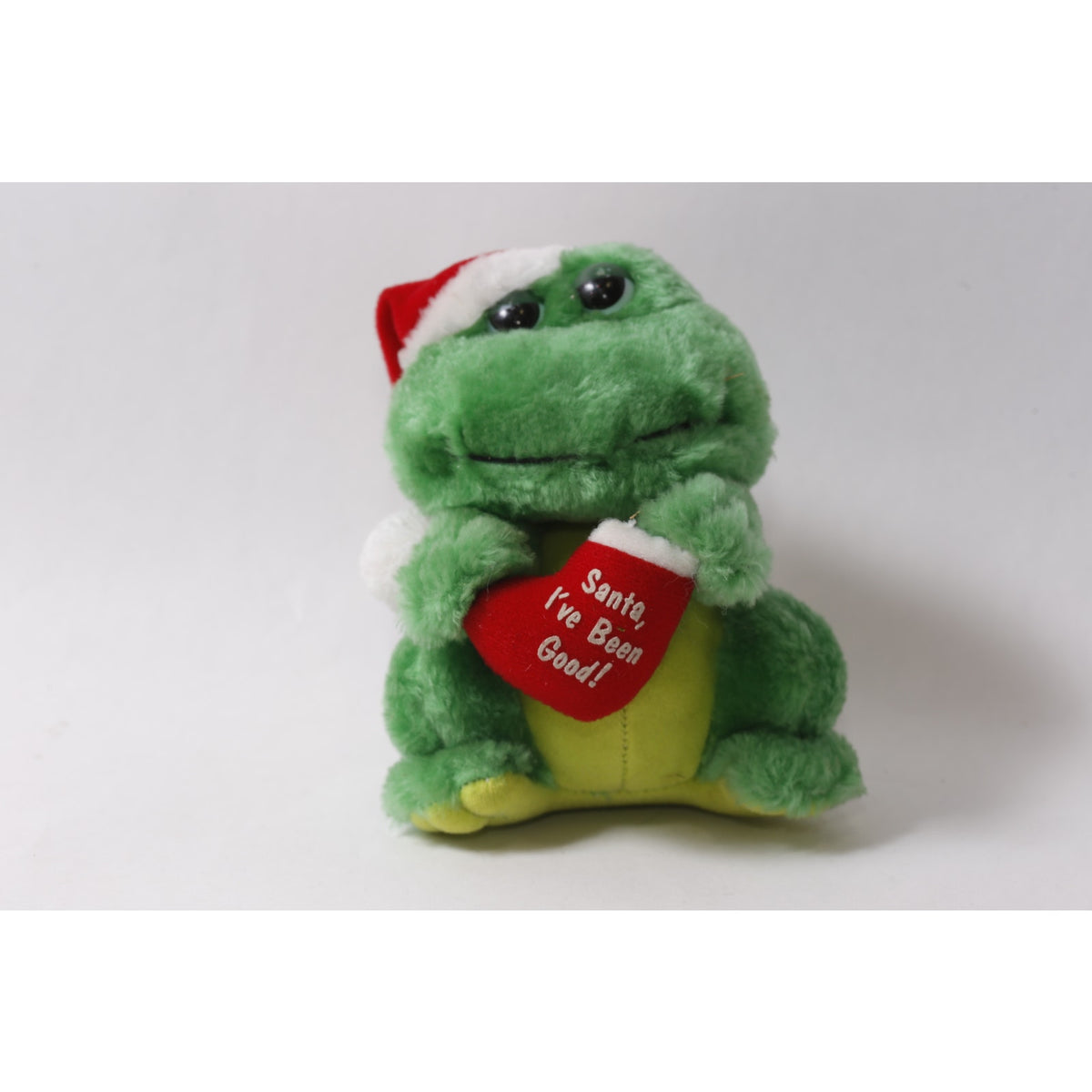 1980s Russ Berrie Christmas Frog Plush 5" Holiday Decor ~ 260718-DISH M-17-04