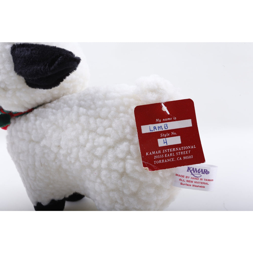 Kamar, Production Sample, Lamb, Christmas Collar, Soft, Plush, Doll, Toy, Vintage, ~ 207