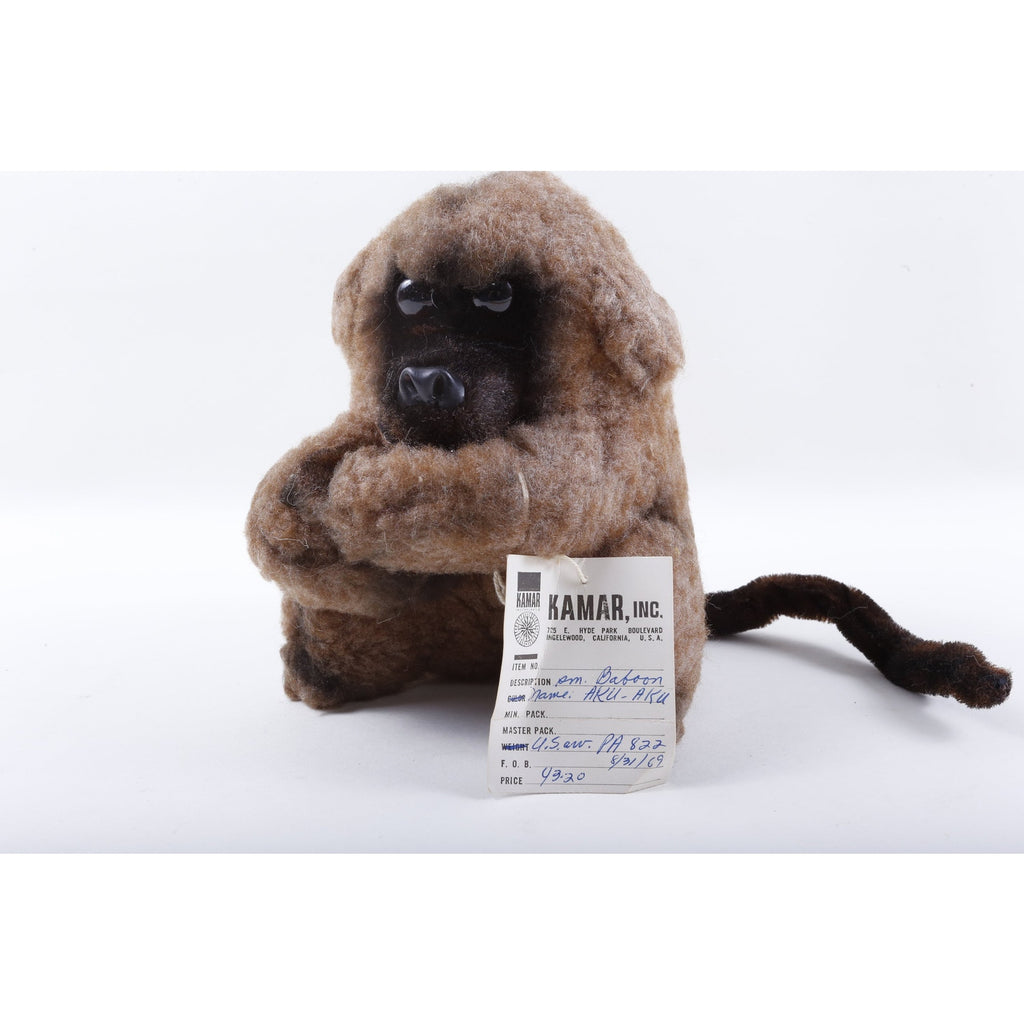 Kamar, Rare, Early Employee Sample, OOAK, hand made, Baboon, Brown, Monkey, 1969, 4320, Soft, Plush - 212
