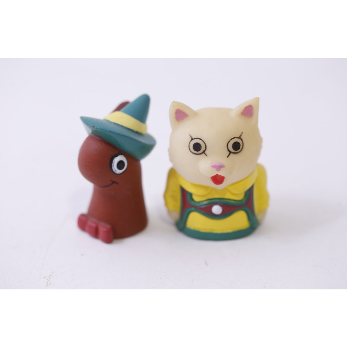 1993 Richard Scarry Finger Puppets Worm and Cat PVC Figures Toy, 251028-WH 289