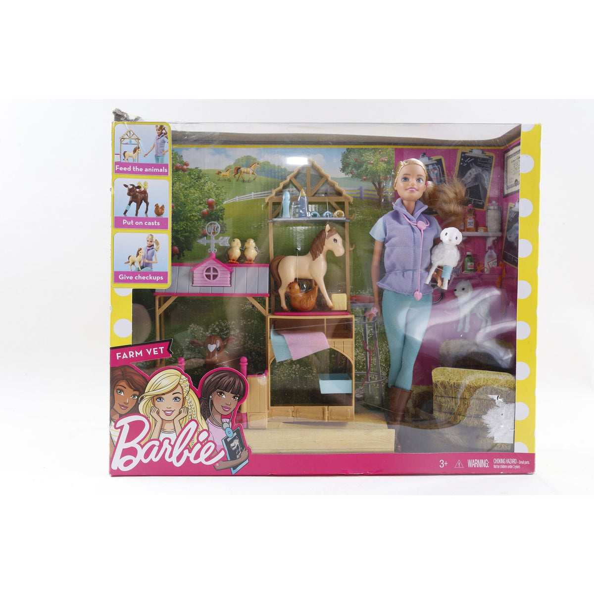 Barbie, Farm Vet, Plastic, Toy, Set, Playset, Doll, Animals, Mattel, Children, Sealed ~ E-3