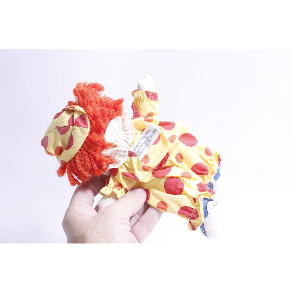Half-Pint, Clown, Rag Doll, 7", 1978, Morgan, Redhead, Yellow Red Costume, Polka Dot, Vintage, Collectible, ~ WH-021 550