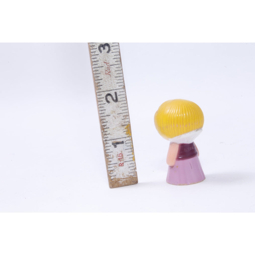 Tree Tots Vulli, Princess, PVC Figure, Yellow Hair, Pink Dress, Toy, Miniature, 1 3/4", Figurine, Vintage, Collectible, ~ 1070