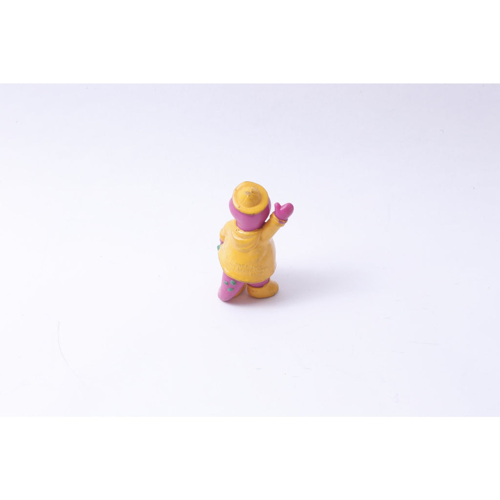 Barney, Purple Dinosaur, Yellow Rain Coat, PVC Figure, Lyons, Vintage, Collectible, ~ 20-01-621 20-01-467