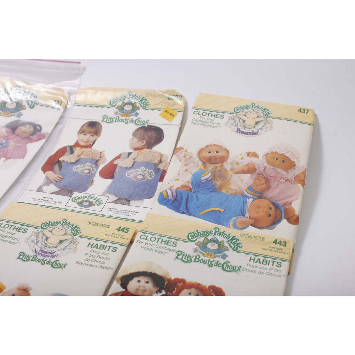 Cabbage Patch Kids, Doll Clothes Kit, Set of 6, Butterick, Sewing, Craft Project, Vintage, ~ 260128-WH 925