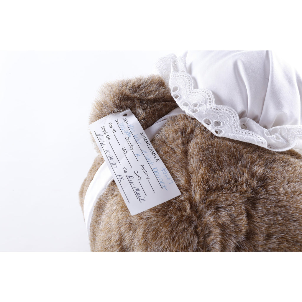 HUGE Kamar, Rare, Prototype, Sample, OOAK, hand made, Sitting Bear With Bonner, 1987, White Hat, Brown, Soft, Plush, Doll, Toy, - M-01-08