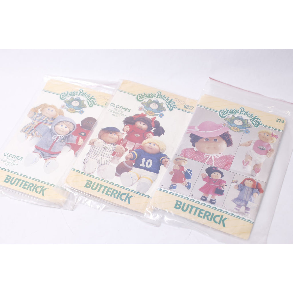 Cabbage Patch Kids Set of 3 Doll Clothes Kit by Butterick Sewing ~ 260219-WH 1001