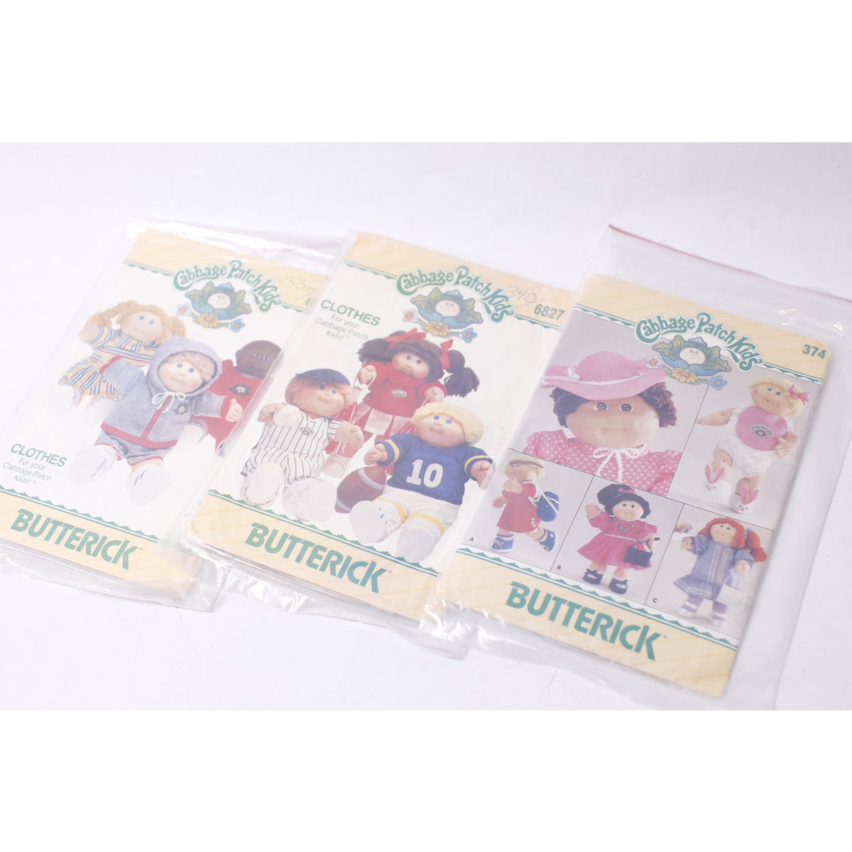 Cabbage Patch Kids Set of 3 Doll Clothes Kit by Butterick Sewing ~ 260219-WH 1001