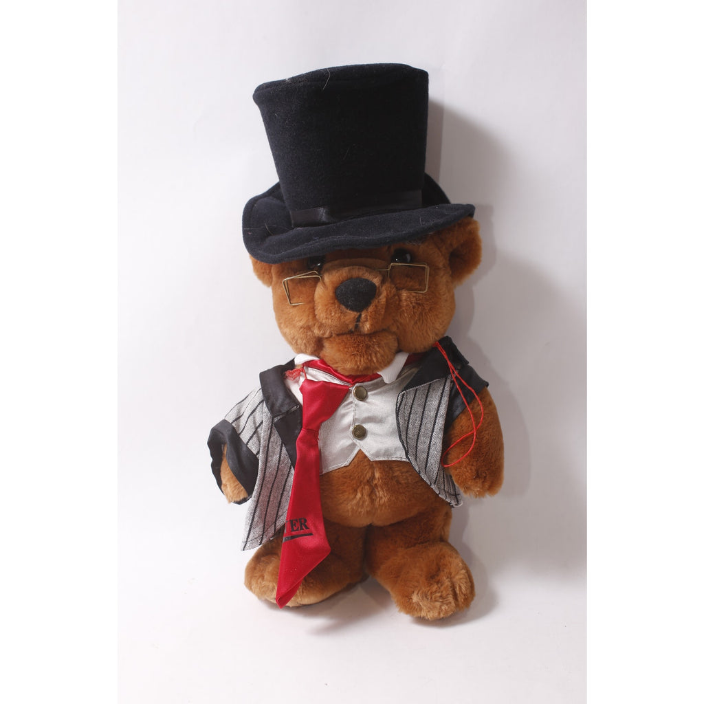 Dandy Man Plush Bear wearing Glasses and Top Hat Stuffed Animal ~ 260718-DISH 25