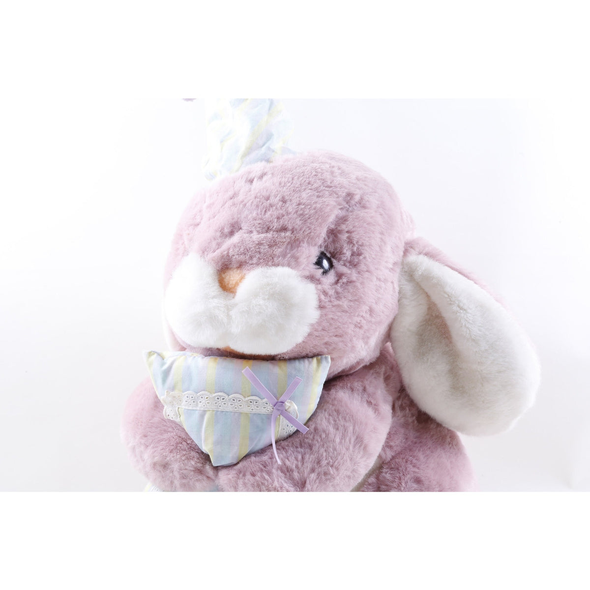 XL Kamar, Rare, Pink Rabbit, Bunny, HUGE Prototype, Sample, OOAK, hand made, Christy Rabbit With Pillow, 1984, Stuffed Animal, ~ 20-01-940