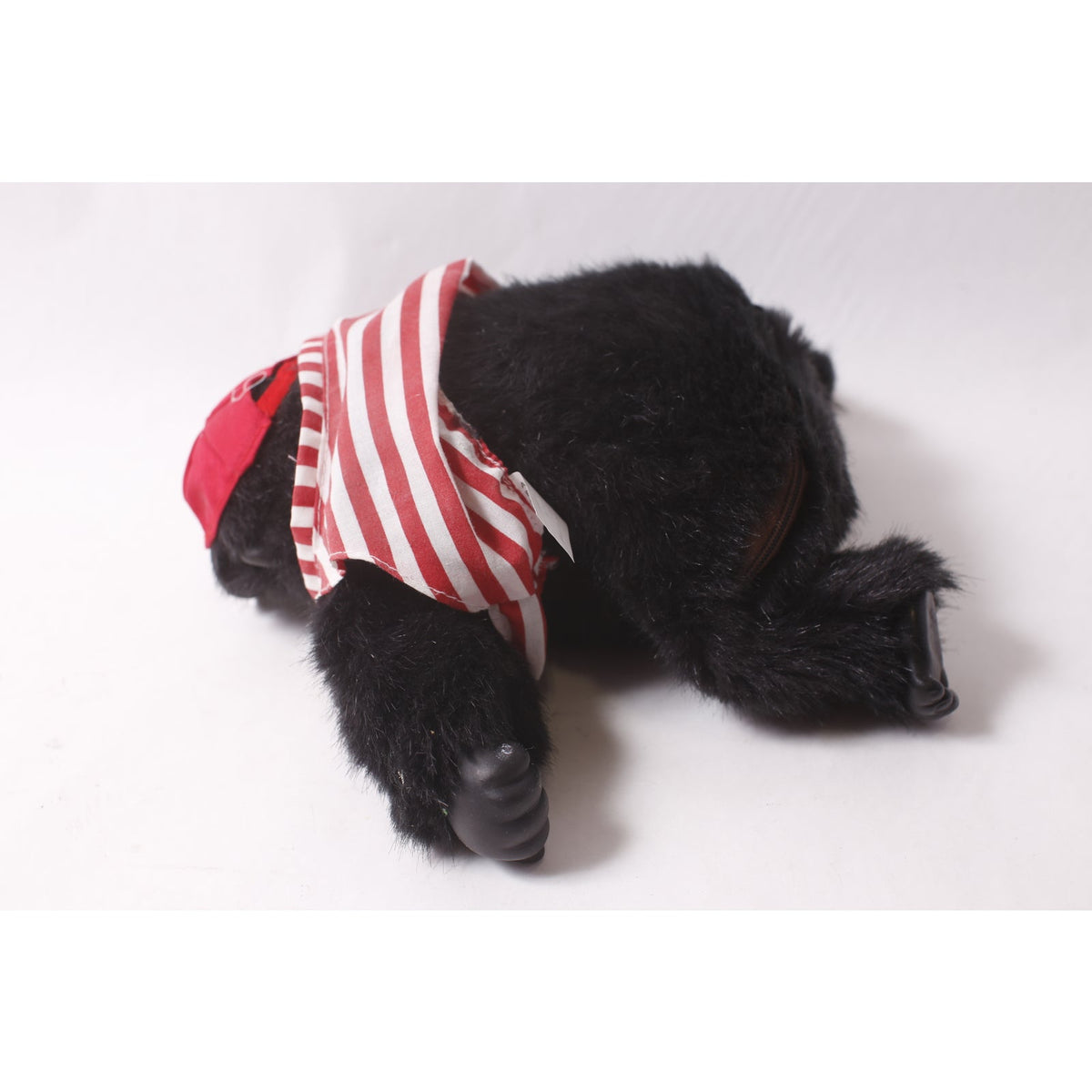 Singing Working Magogo Black Gorilla Plush in Striped Shirt Animated Singing and Dancing ~ 260402-WH 1061