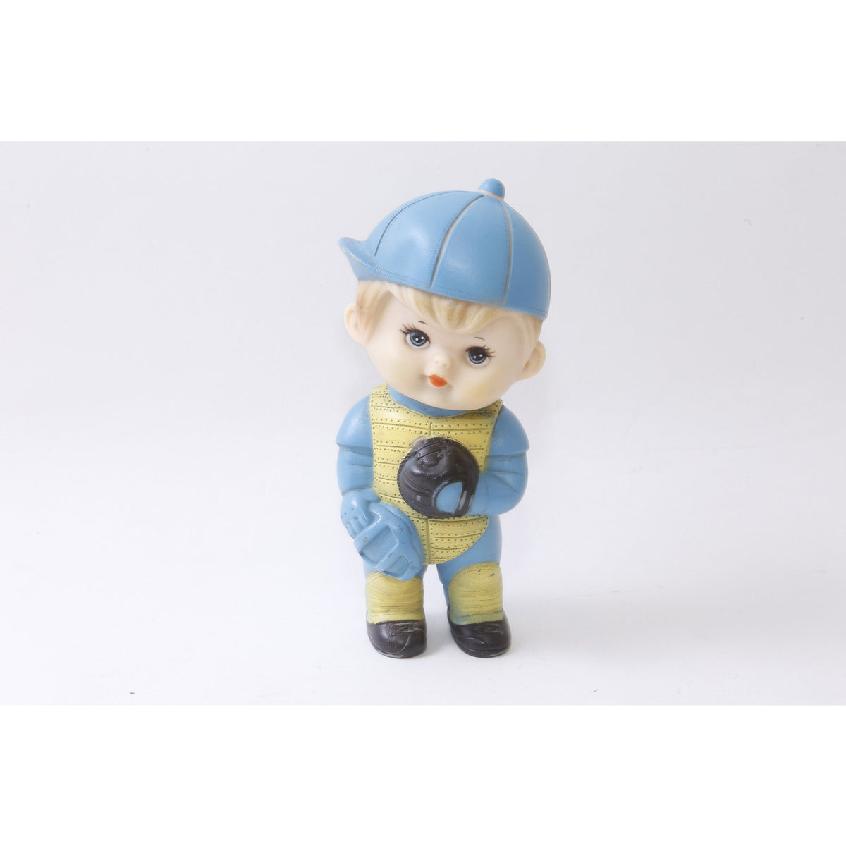 Kiddie Products, Boy, Squeaky, Baseball Player, PVC Figure, Blue Outfit, The First Years, Sports, Toy, 6", Collectible, Vintage, ~20-18-628