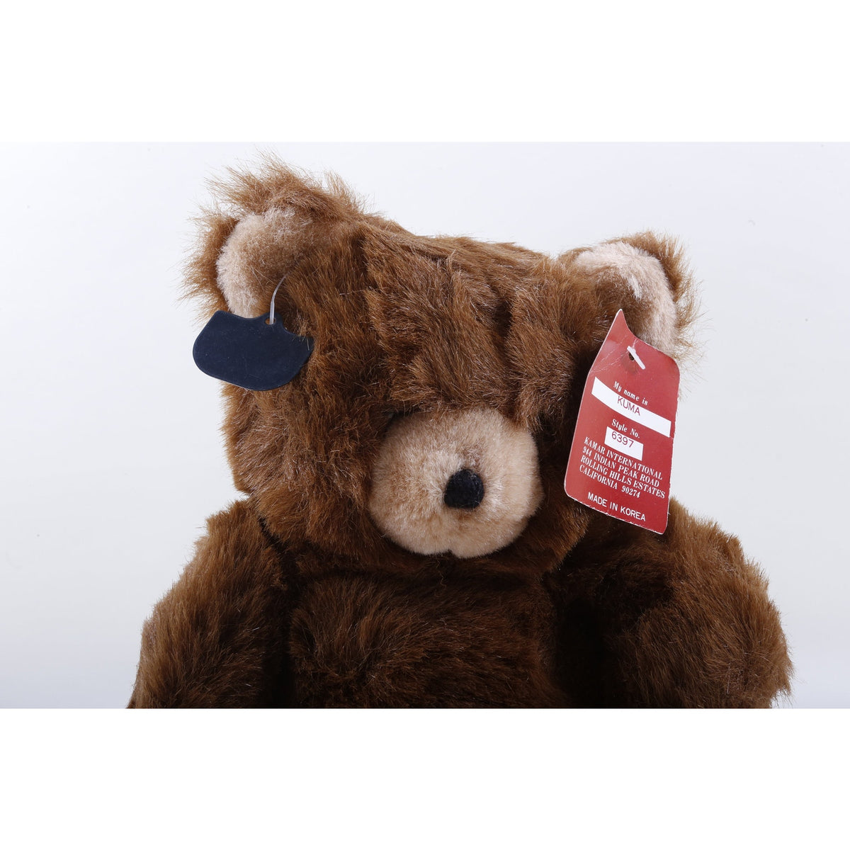Kamar Rare Company Sample OOAK hand made Kuma 6397 Cute Brown Bear Soft Plush Toy Stuffed Animal Vintage Collection ~ 20-01-248