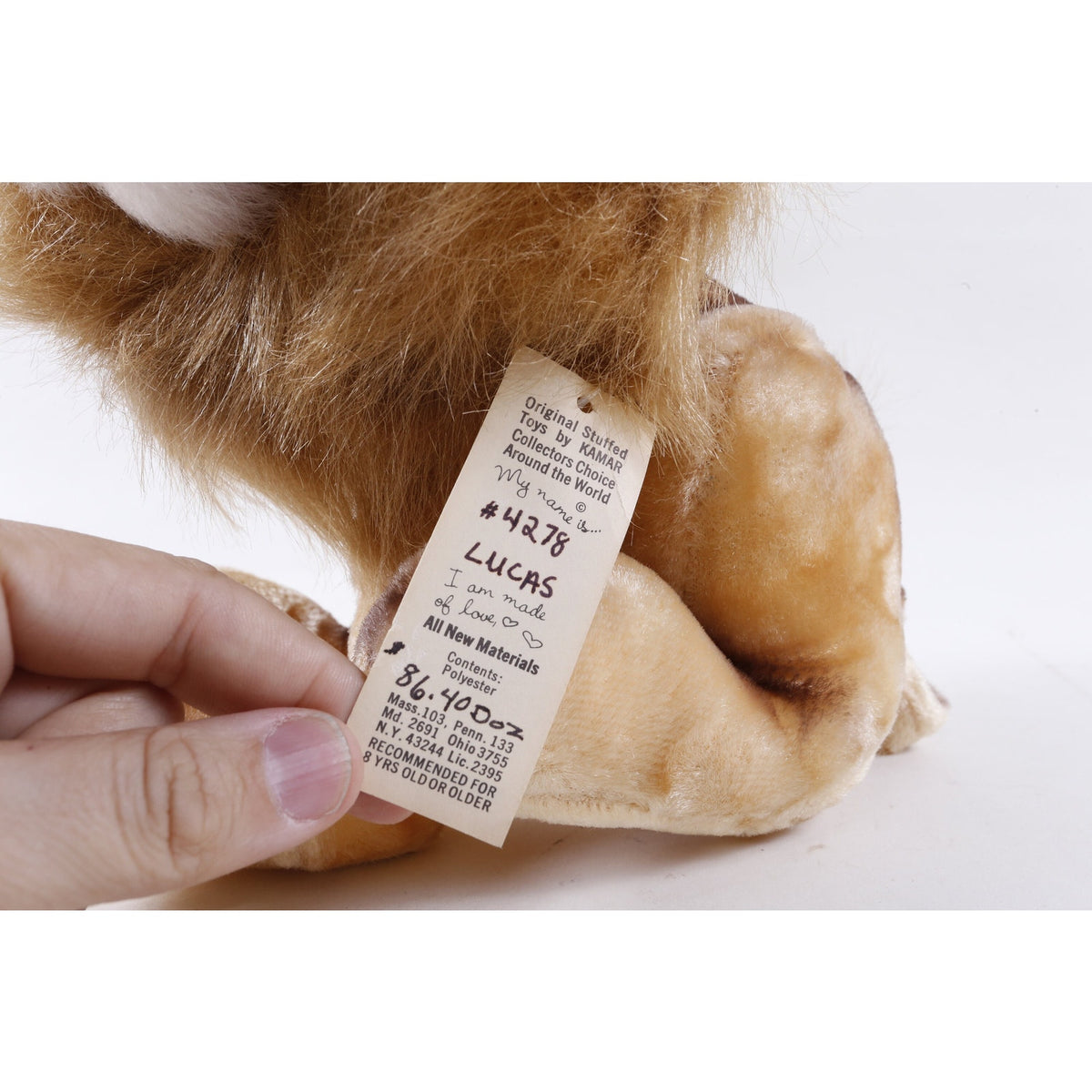 Kamar, 1960s Rare, Cute, Lucas, Lion With Tag Sad, Sitting, No 4278, - 274