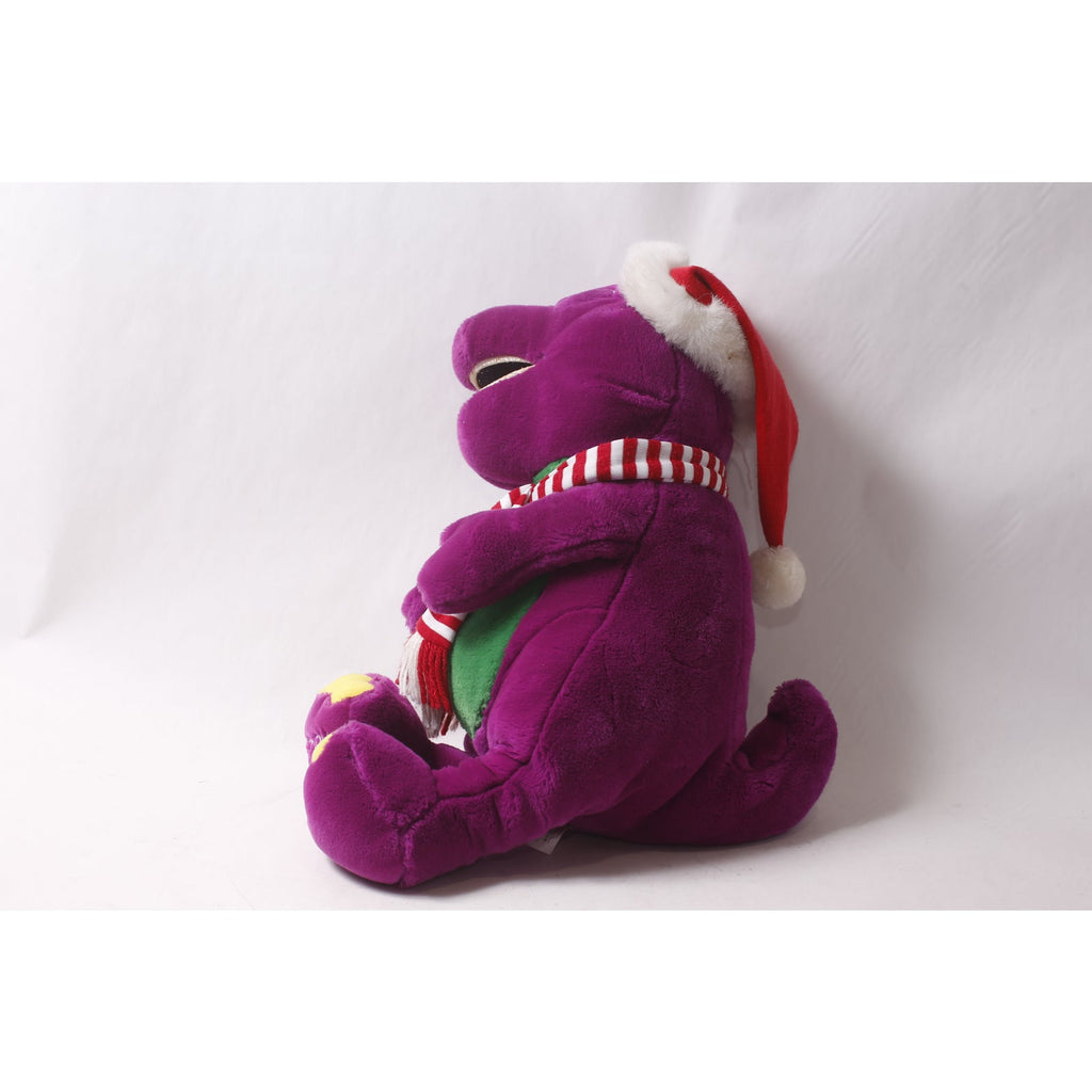 1990s XL Barney The Dinosaur Christmas Plush by Lyons Group Purple FLAW ~ 260608-WH 660