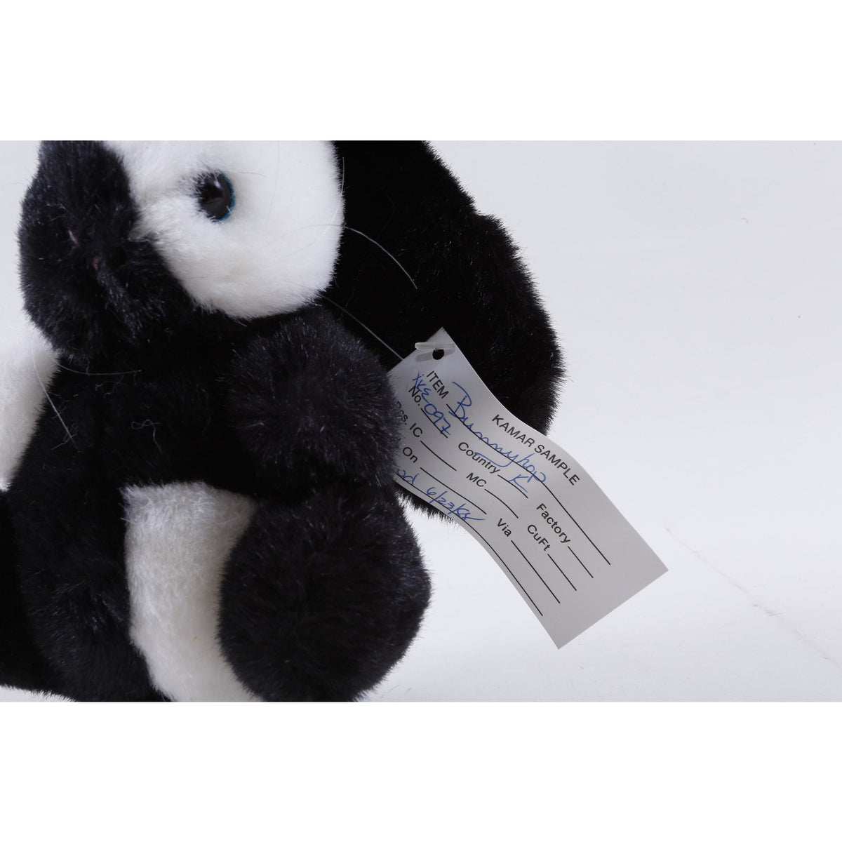 Kamar, Rare, Salesman Sample, Bunnyhop, Black White, Rabbit, 1988, Soft, Plush - 244