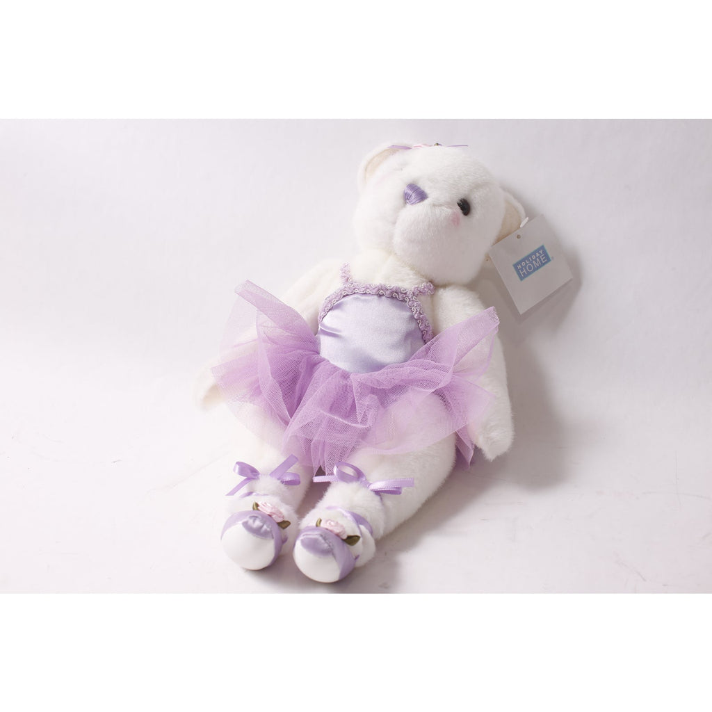 1996 Ganz Amanda Bear Ballerina Plush wearing Purple Tutu and Pointe Shoes ~ 260325-WH 1037