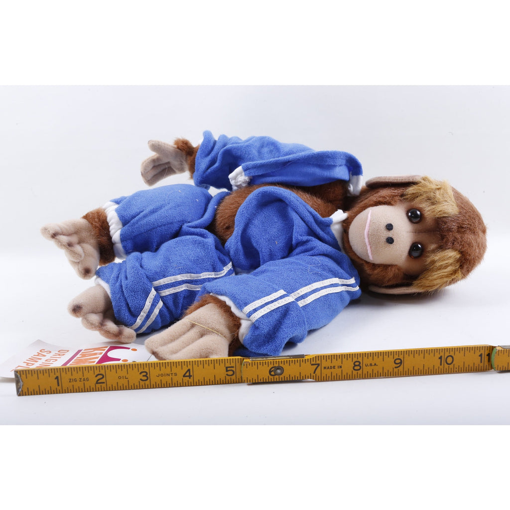 Kamar, Rare, Emplyee Sample, OOAK, hand made, Murphy, Monkey, Blue Sport Suit, 1983, Soft, Doll, Stuffed Animal, Vintage, ~ 202