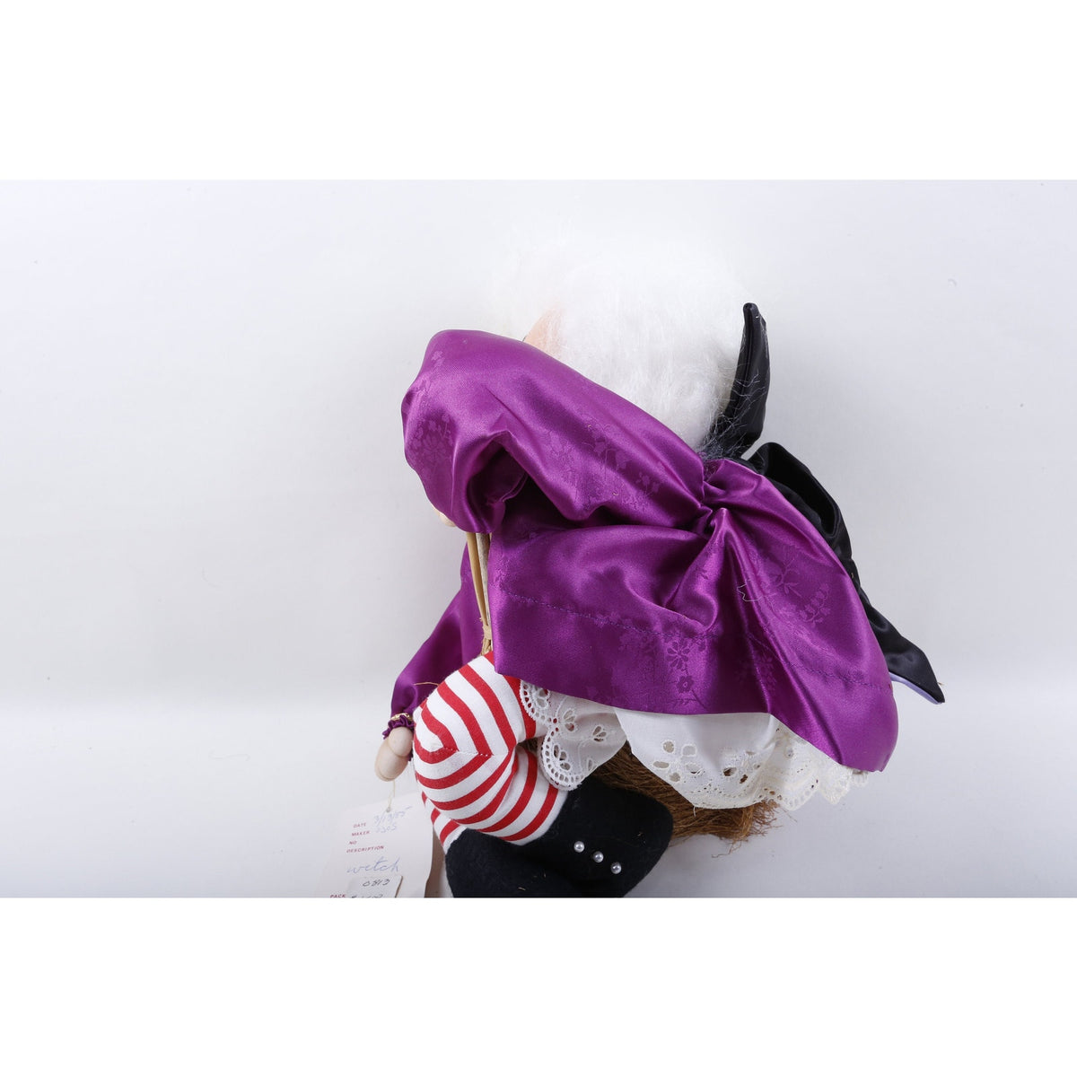 Kamar, Witch, Wanda, 1985, Purple White, Broom, Halloween, Soft, Plush Doll, Company Sample ~ 20-06-202