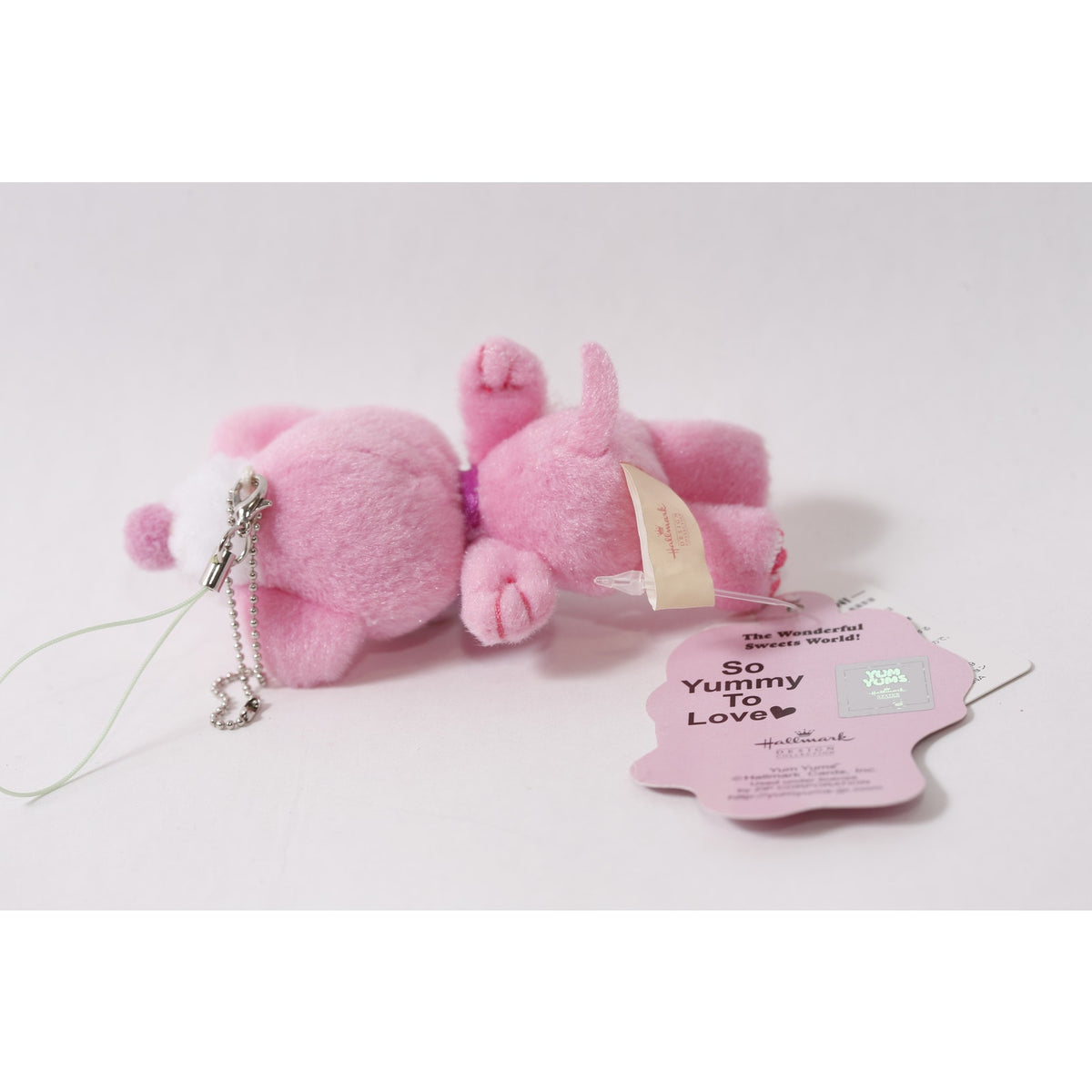 Hallmark Japan Yum Yums Pink Bear Plush Keychain Collectible ~ 260710-WH 1395