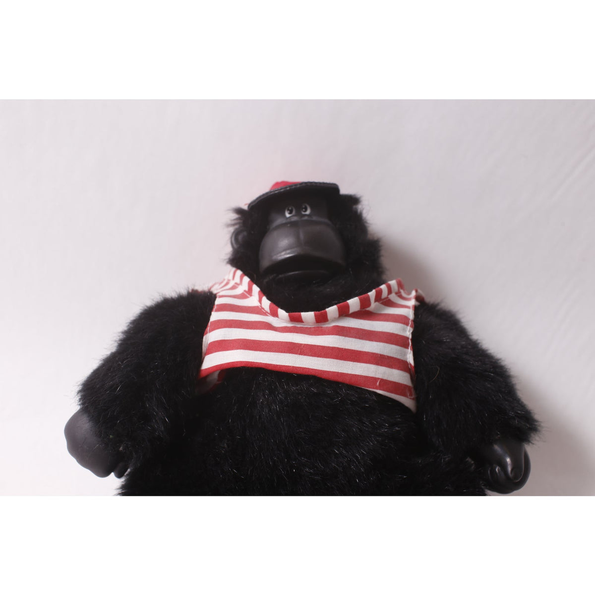 Singing Working Magogo Black Gorilla Plush in Striped Shirt Animated Singing and Dancing ~ 260402-WH 1061