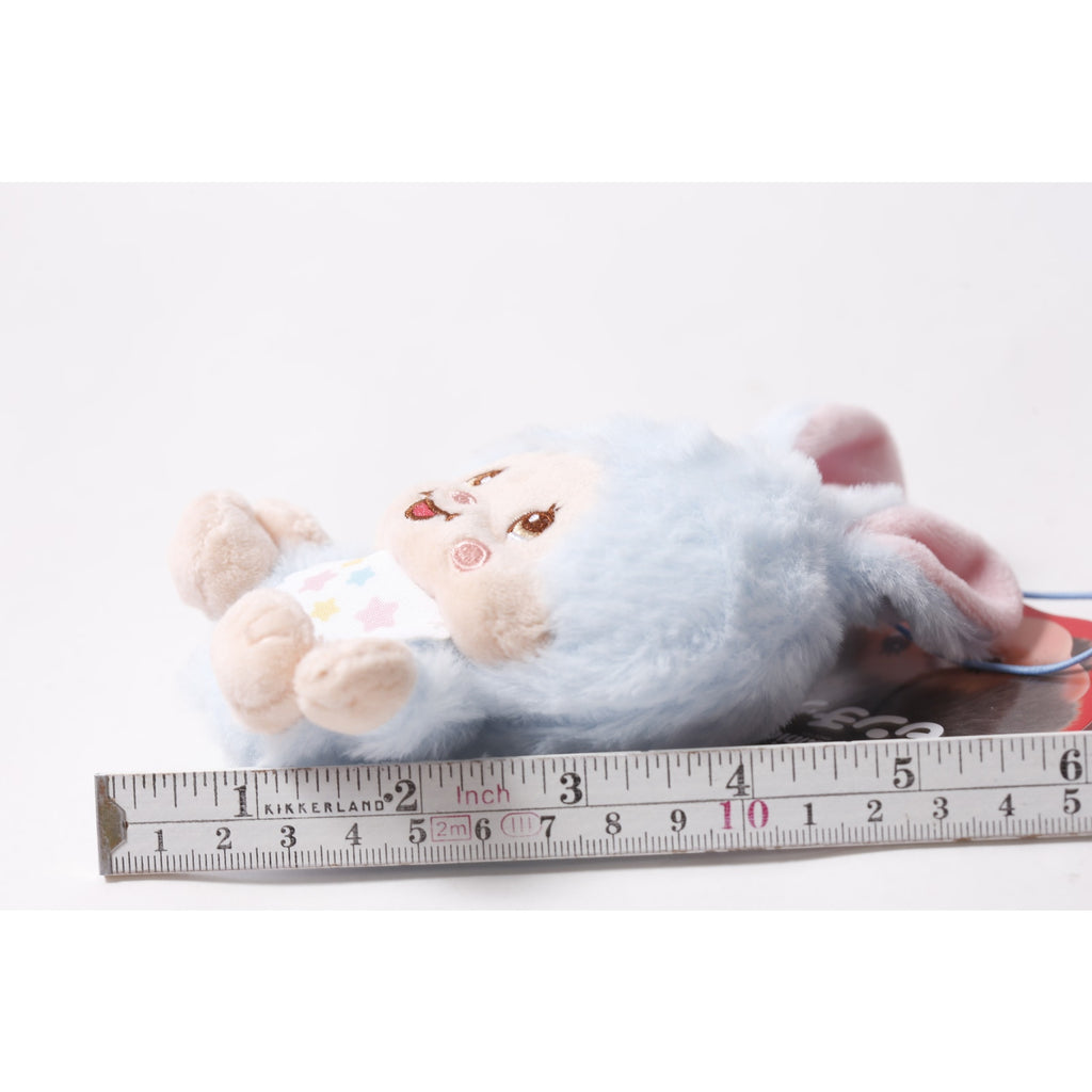 Sekiguchi Monchhichi Blue Bunny Plush Keychain Japan Collectible ~260710-WH 1385