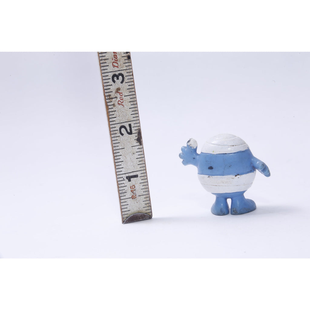 Mr. Men Blue Smile, Emoji, Face, White Bandages, Waving, Get Well, PVC Figure, 2", Toy, Figurine, Miniature, Vintage, ~ M-03-06