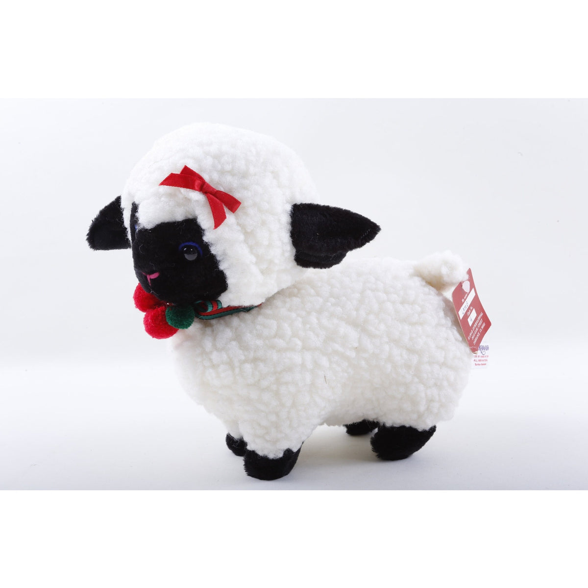 Kamar, Production Sample, Lamb, Christmas Collar, Soft, Plush, Doll, Toy, Vintage, ~ 207