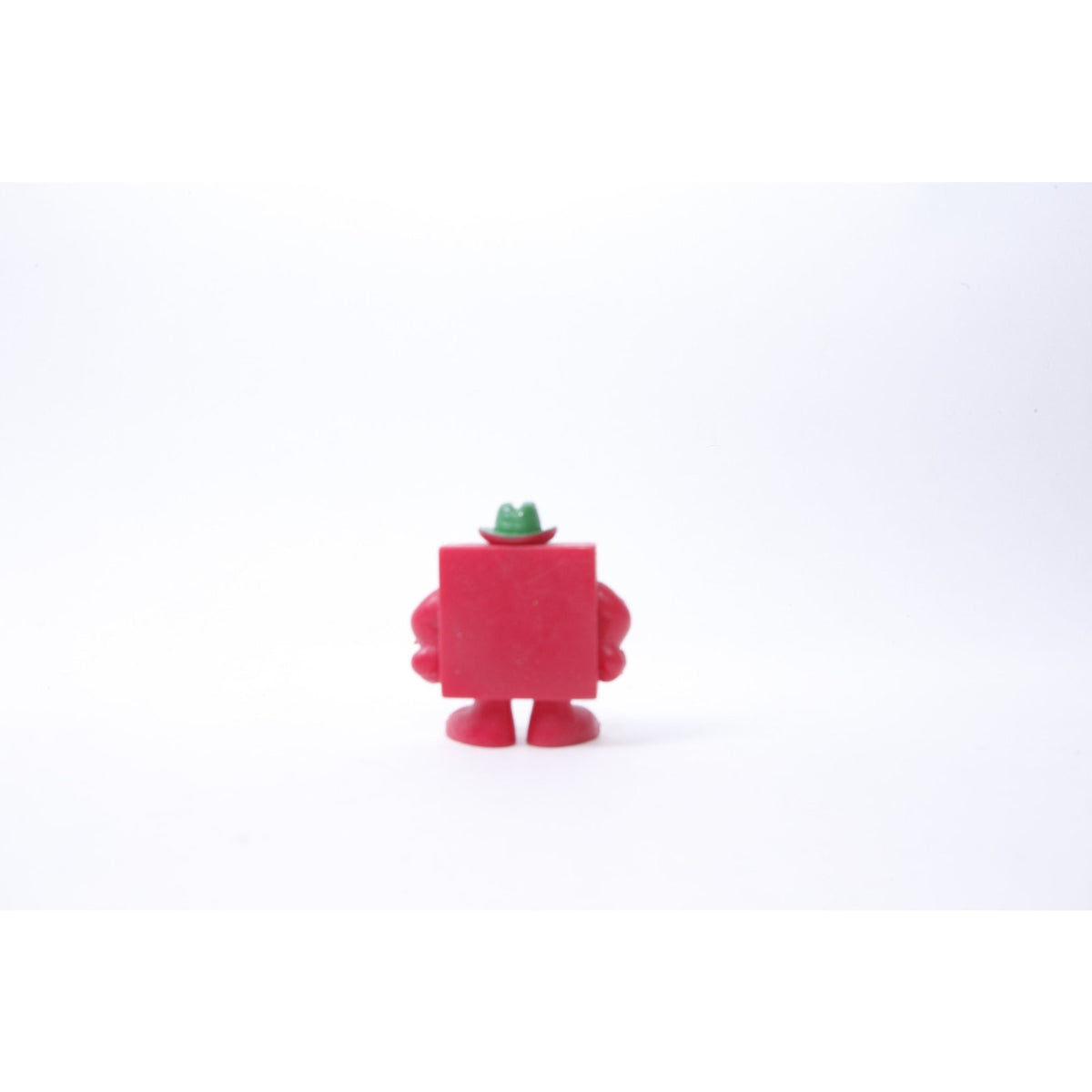 Mr Men Strong, Toy, Red, 1 3/4", PVC Figure, Green Hat, Roger Hargreaves, Comics Character, Children, Collection, Vintage, ~ 287