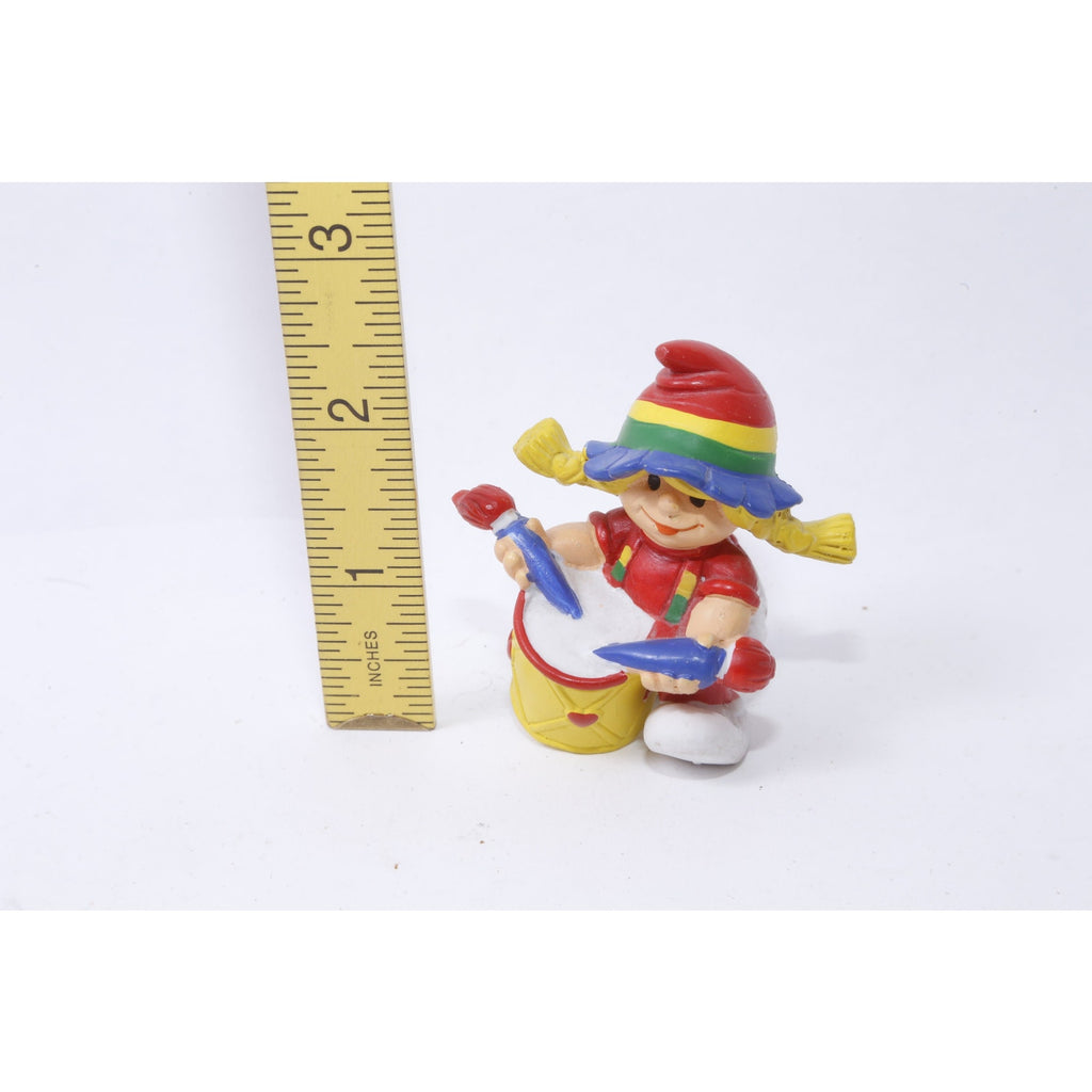 Rainbow Kids Brite LGBT, Pride, Girl with Drums, 2 1/2", PVC, Figure, Rainbow Hat, Red White Outfit, Toy, Vintage, Collectible, ~ 20-01-451