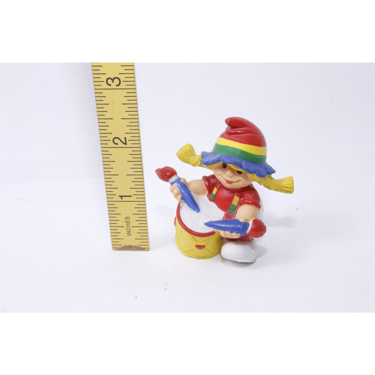 Rainbow Kids Brite LGBT, Pride, Girl with Drums, 2 1/2", PVC, Figure, Rainbow Hat, Red White Outfit, Toy, Vintage, Collectible, ~ 20-01-451