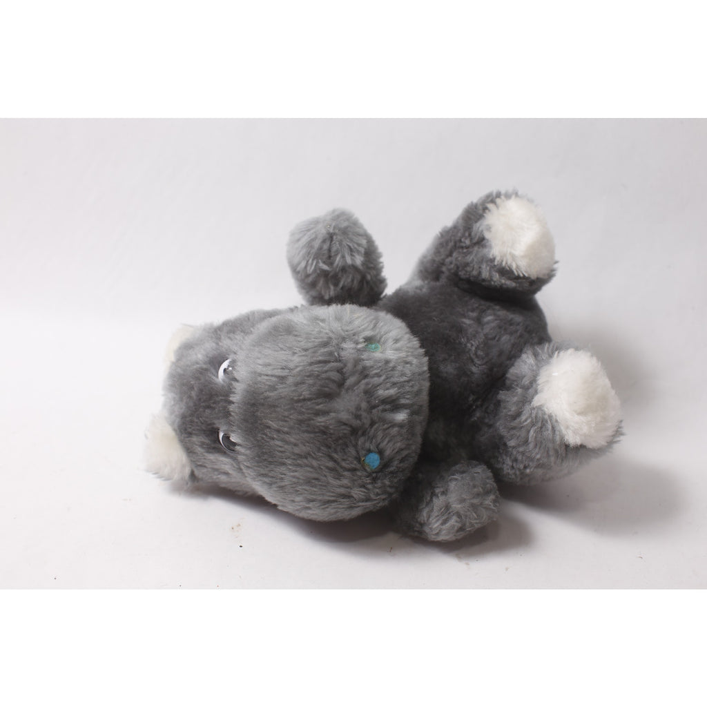 1980s Cute Vintage Plush Hippo Gray Stuffed Animal ~ 260907-WH 1139