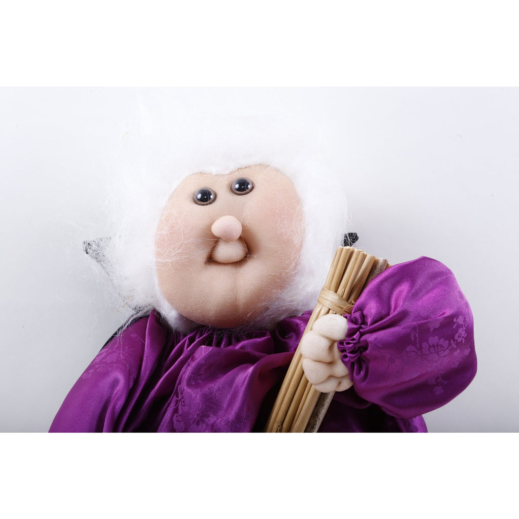 Kamar, Witch, Wanda, 1985, Purple White, Broom, Halloween, Soft, Plush Doll, Company Sample ~ 20-06-202