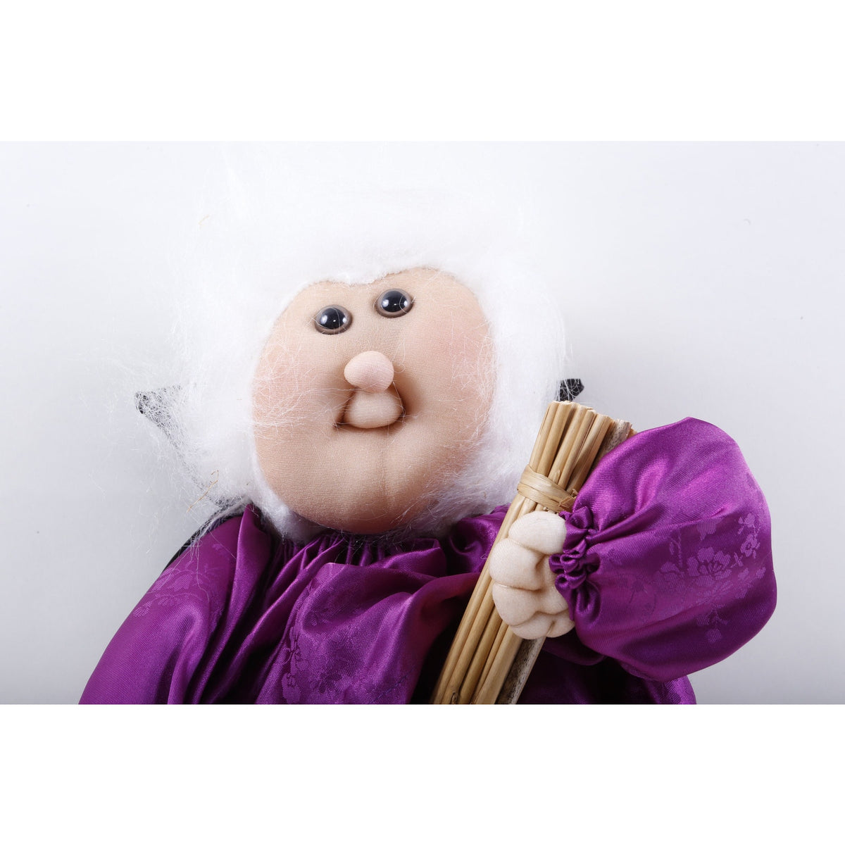 Kamar, Witch, Wanda, 1985, Purple White, Broom, Halloween, Soft, Plush Doll, Company Sample ~ 20-06-202