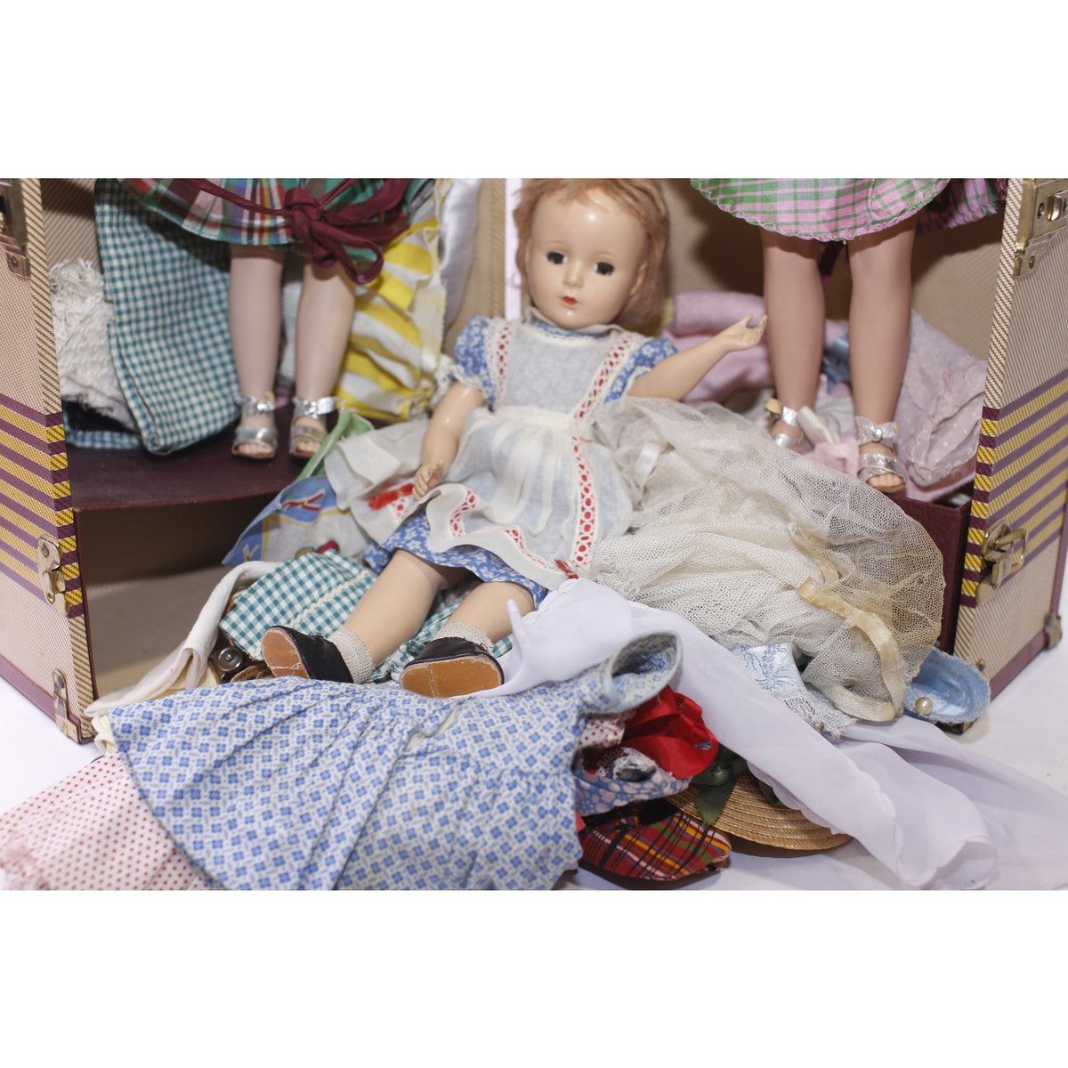 1950s, Madame Alexander, Ideal Tony, Doll Lot, Trunk, Clothing, Carry Trunk, Vintage, ~ 260112-WH 1377