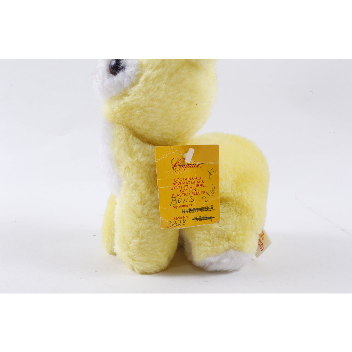 Kamar, 80s plush Buns, Yellow, Rabbit, Bunny, Style 3328, Plush, Doll, Stuffed Animal, Vintage, ~ 271