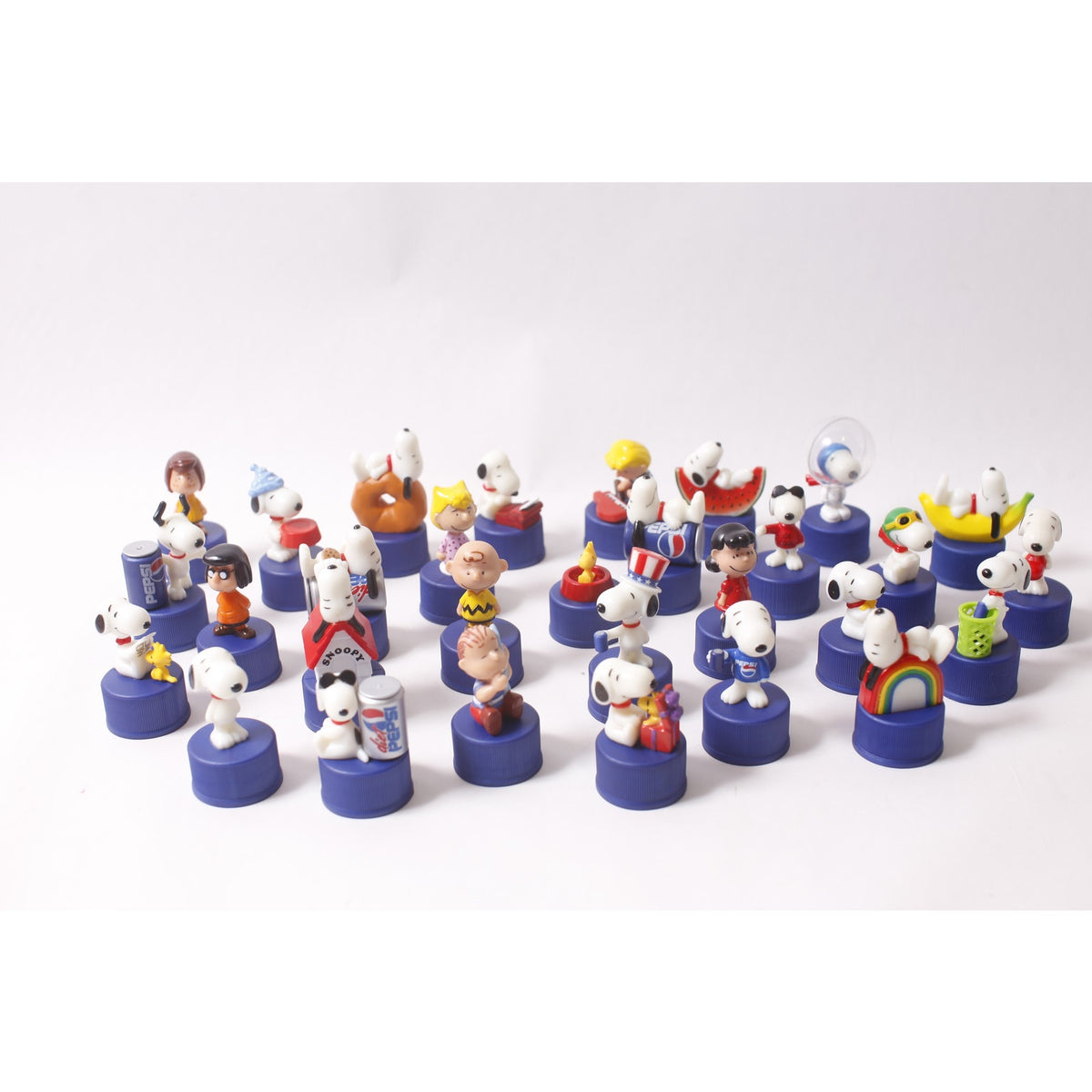 Japan Exclusive 2004 Pepsi Peanuts Bottle Cap Collection PVC Figure Lot Vintage ~ 260710-WH 1384