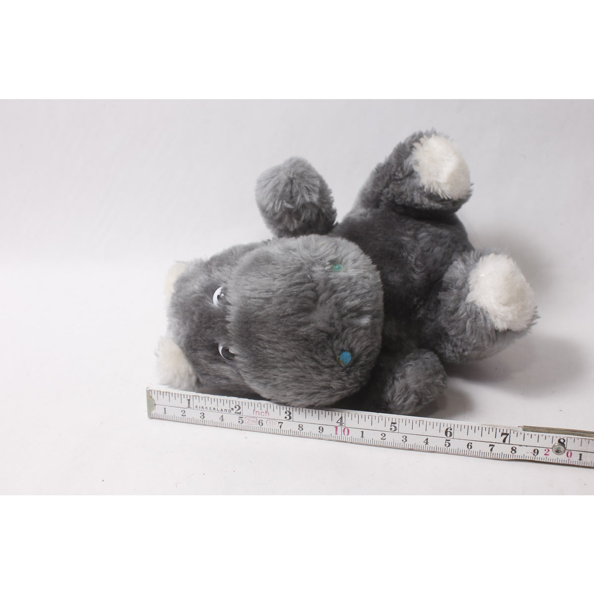 1980s Cute Vintage Plush Hippo Gray Stuffed Animal ~ 260907-WH 1139