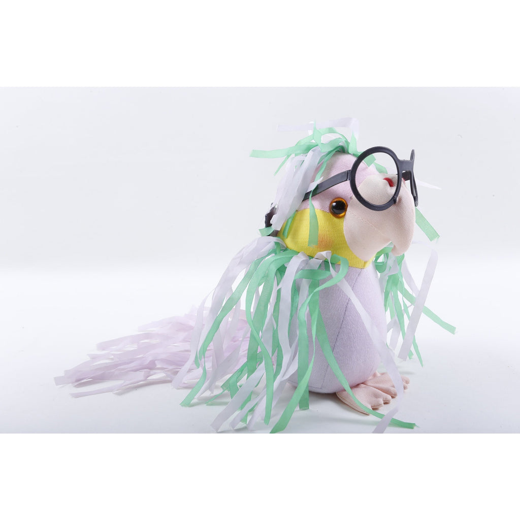 Kamar, Production Sample Funky Bird, Everglade, Purple Bird With Glasses, 1988, Soft, Plush, Stuffed Animal, Vintage ~ 20-01-183