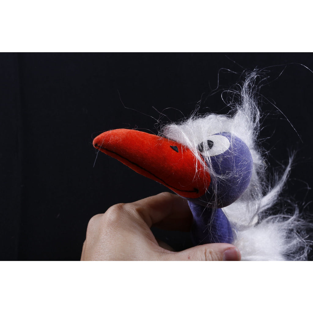 Kamar, Production Sample, 60s Purple, Bird, Road Runner Long Beak, Soft, Plush, Doll, Stuffed Animal, Vintage, 280