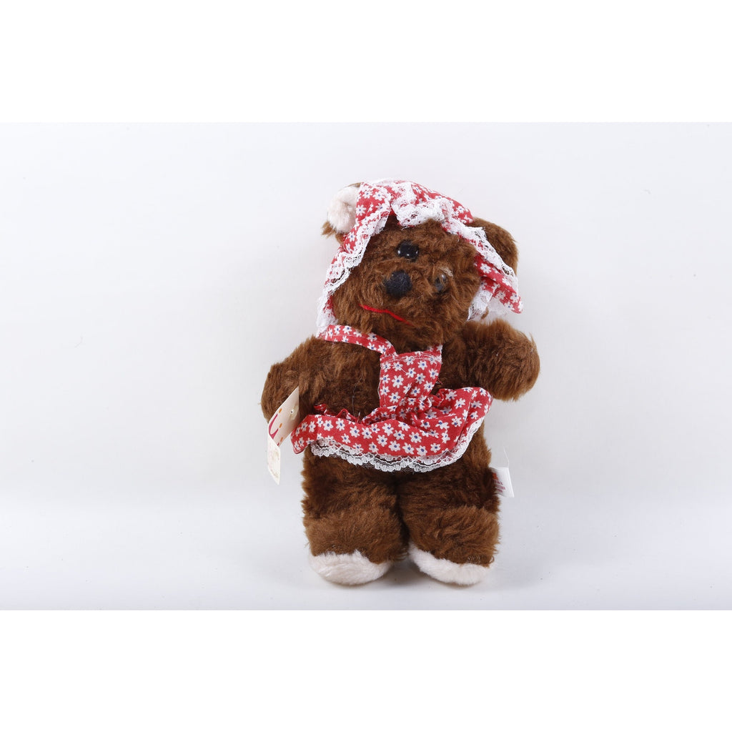 Kamar, Rare, Prototype, Sample, Heidi, Brown, Bear, Style 3427, Red Dress, Soft, Plush, Doll, Stuffed Animal, 884