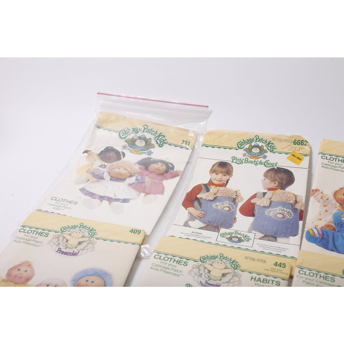 Cabbage Patch Kids, Doll Clothes Kit, Set of 6, Butterick, Sewing, Craft Project, Vintage, ~ 260128-WH 925