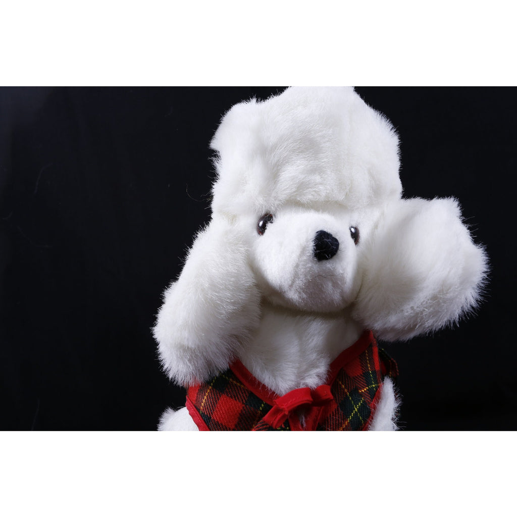Kamar, Rare, Salesman Sample, Canoice, White Poodle, Dog, Dressed, Red Outfit, 1989 Soft Plush Doll Animal Vintage ~ 20-34-1211