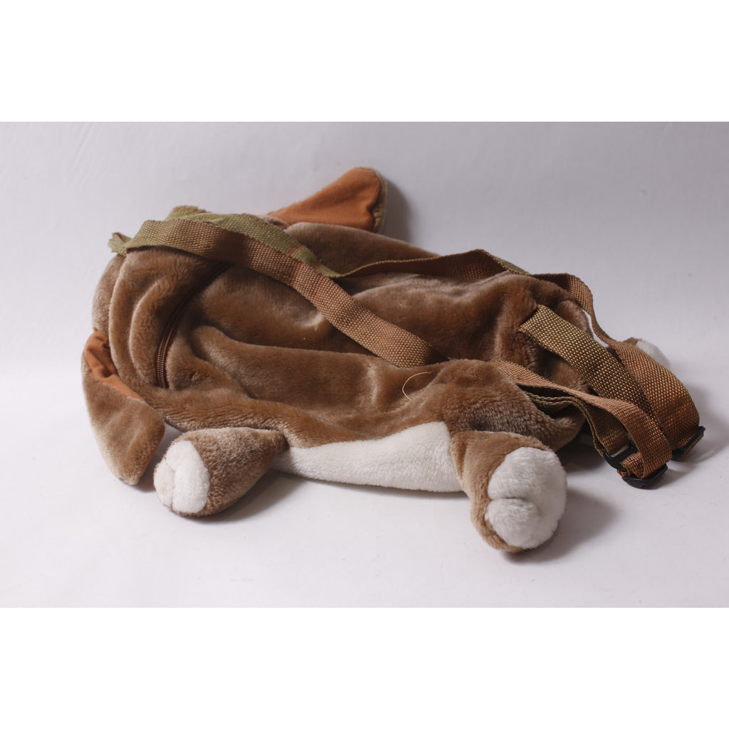 80s Basset Hound Plush Backpack Dog-shaped with Zipper Closure ~ 260812-WH 946