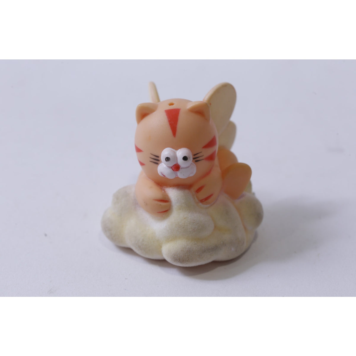 Winged Cat on a Cloud, Flocked Figure,  PVC Figure, Vintage, Toy, Collectible, , 250223-SHC SHC-004