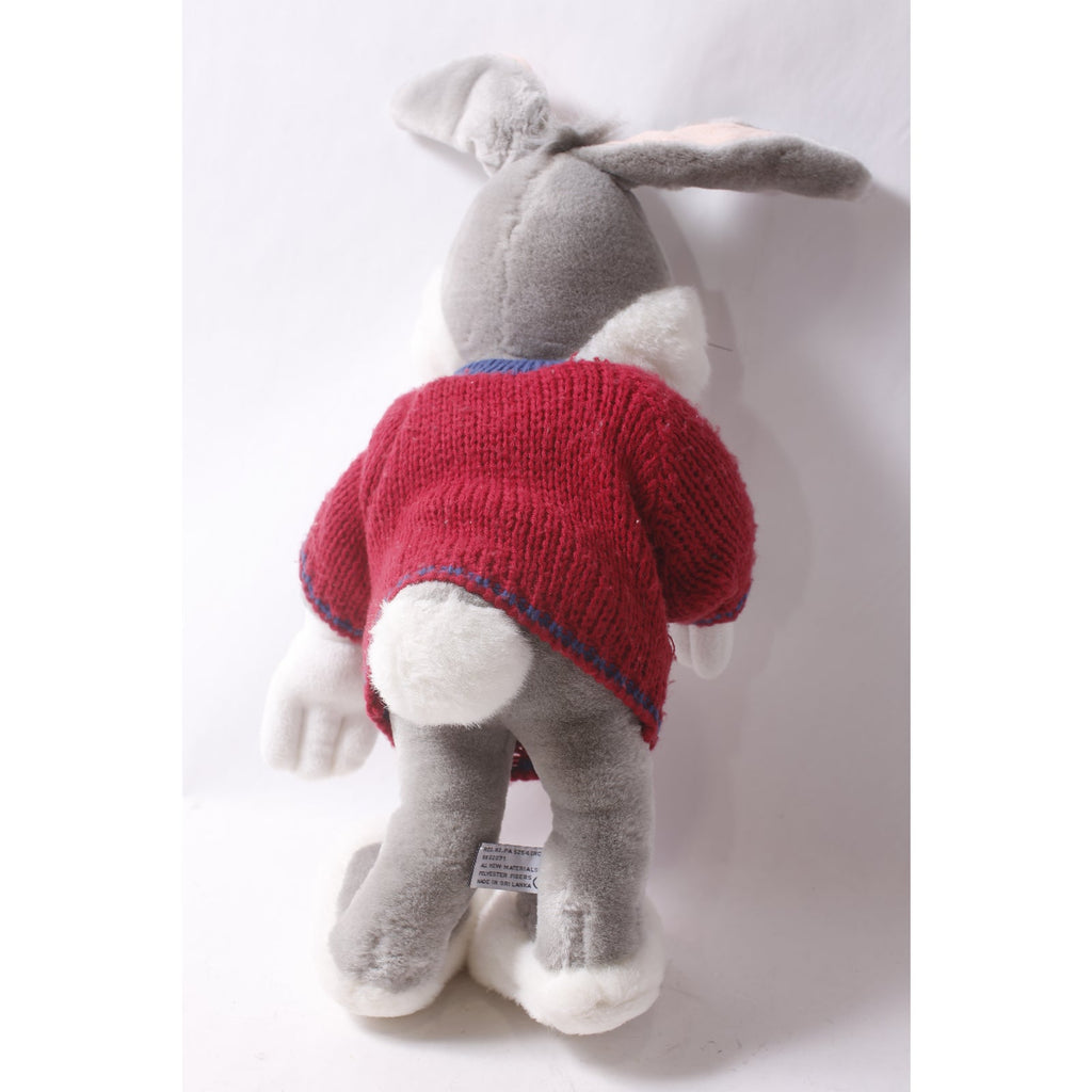 1990s Looney Tunes Bugs Bunny in Red Sweater Plush Warner Bros ~ 260423-WH 1095