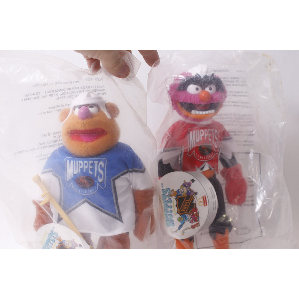 McDonald's NHL All Star Muppets Fozzie and Animal Plush Toy Lot Hockey Collectible ~ 260212-WH 976