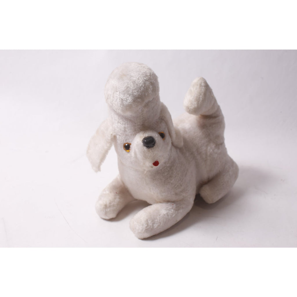 Non Working Vintage 1960s Transistor Radio Plush White Poodle Novelty Collectible ~ 260324-WH 996