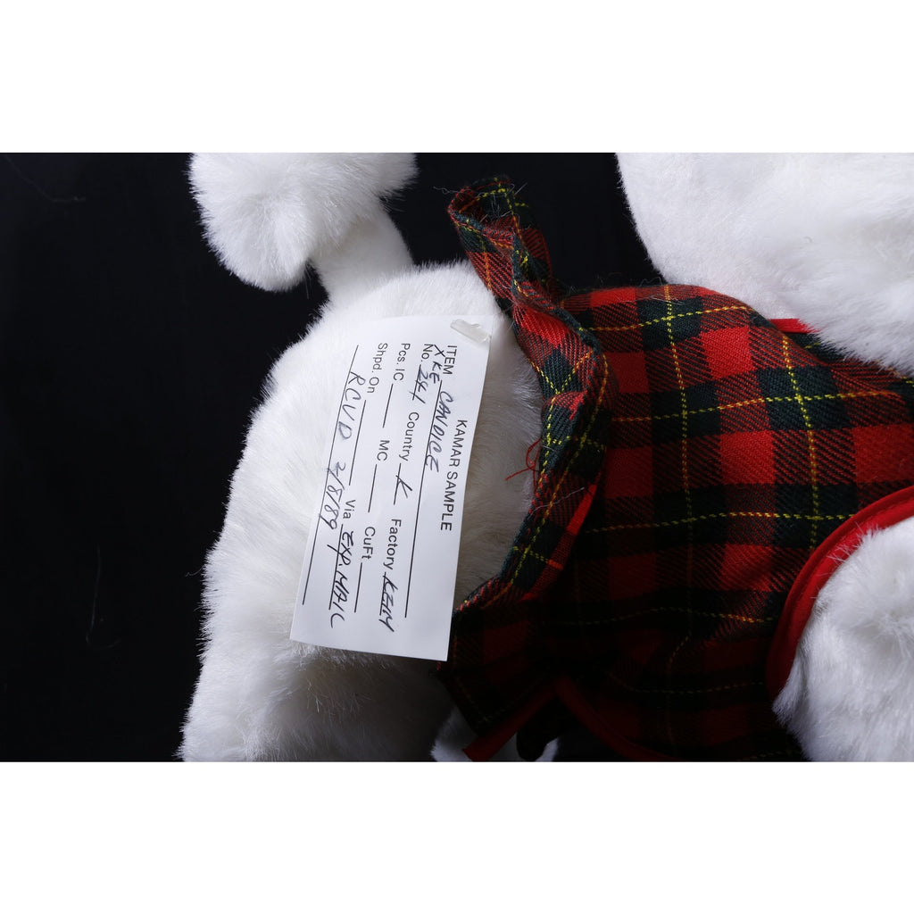 Kamar, Rare, Salesman Sample, Canoice, White Poodle, Dog, Dressed, Red Outfit, 1989 Soft Plush Doll Animal Vintage ~ 20-34-1211